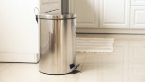 where to put trash can in small kitchen