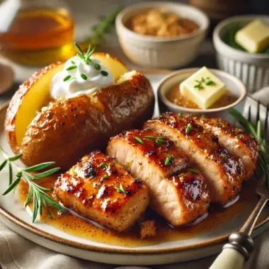 Honey Garlic Pork & Baked Potatoes: A Sweet and Savory Comfort Meal